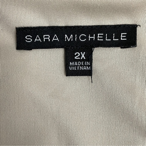 Sara Michelle plus brown and tan print top NWT 2X - Picture 6 of 7